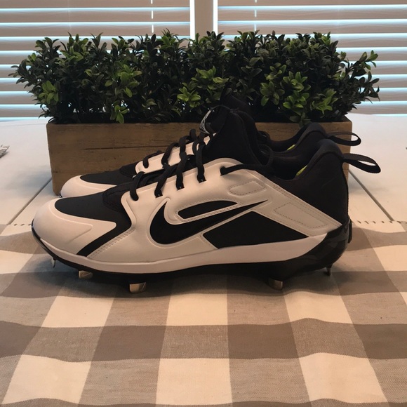 Alpha Huarache Elite Low (Black White) Baseball - Picture 2 of 8